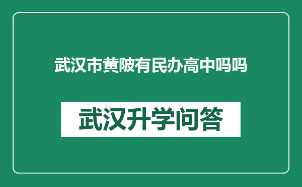 武汉市黄陂有民办高中吗吗