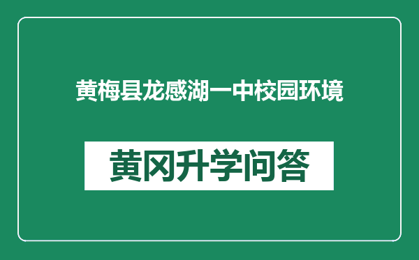 黄梅县龙感湖一中校园环境