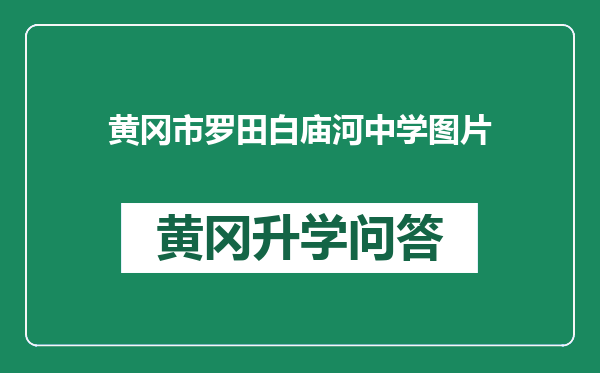 黄冈市罗田白庙河中学图片