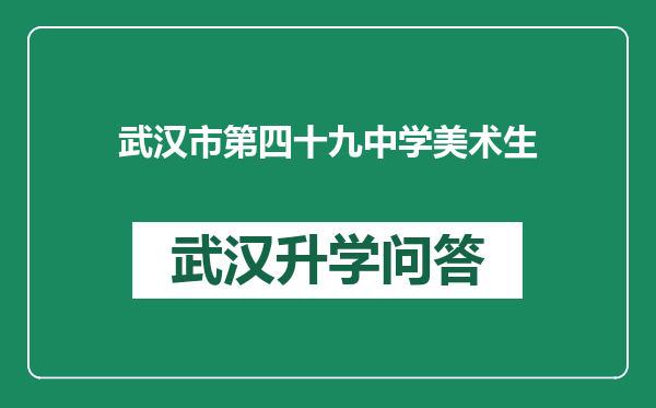 武汉市第四十九中学美术生