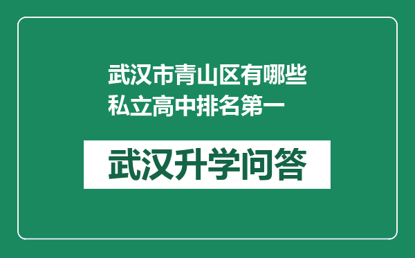 武汉市青山区有哪些私立高中排名第一