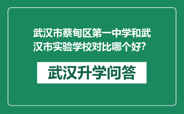 武汉市蔡甸区第一中学和武汉市实验学校对比哪个好？