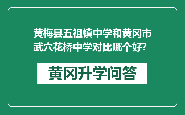 黄梅县五祖镇中学和黄冈市武穴花桥中学对比哪个好？