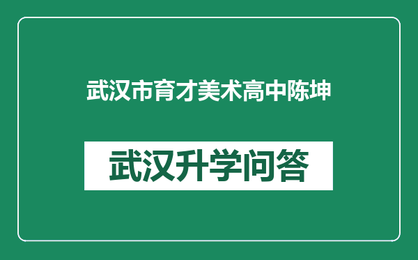 武汉市育才美术高中陈坤