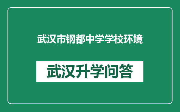 武汉市钢都中学学校环境