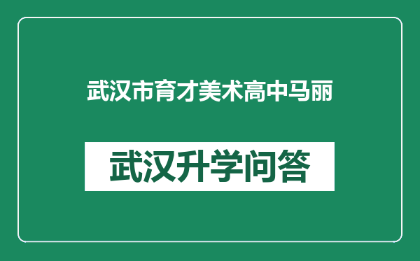 武汉市育才美术高中马丽