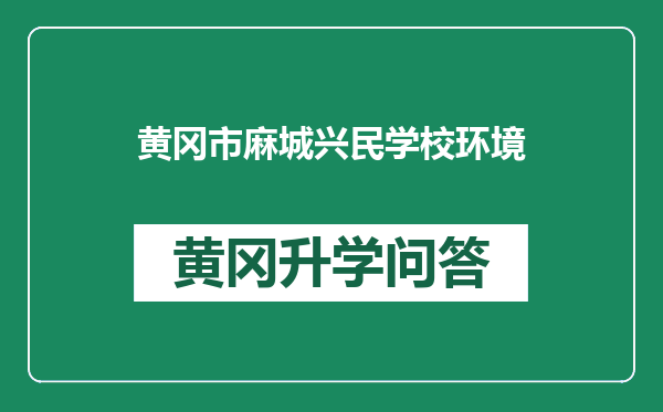 黄冈市麻城兴民学校环境