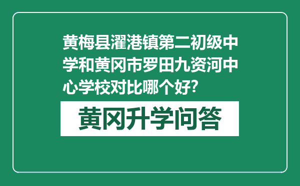 黄梅县濯港镇第二初级中学和黄冈市罗田九资河中心学校对比哪个好？