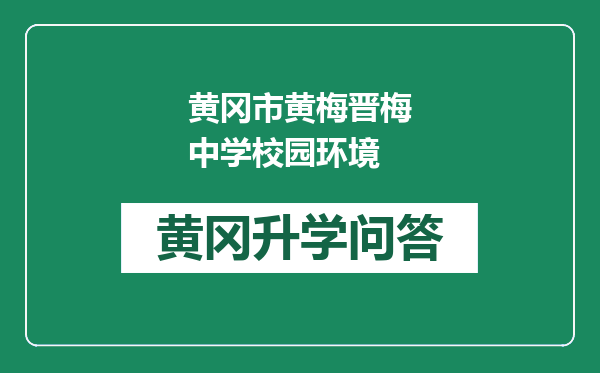 黄冈市黄梅晋梅中学校园环境