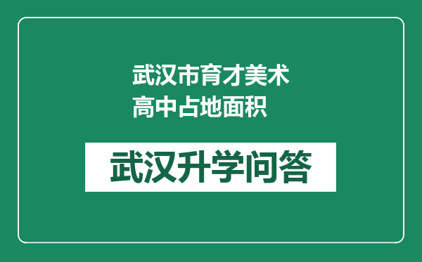 武汉市育才美术高中占地面积