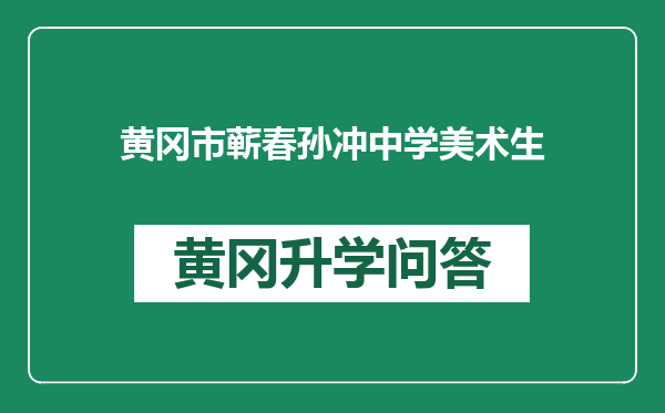 黄冈市蕲春孙冲中学美术生