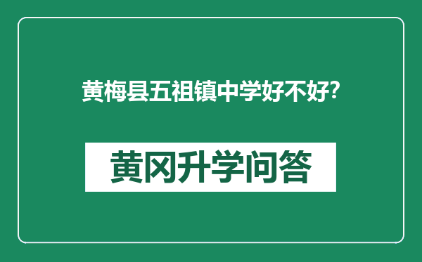 黄梅县五祖镇中学好不好？