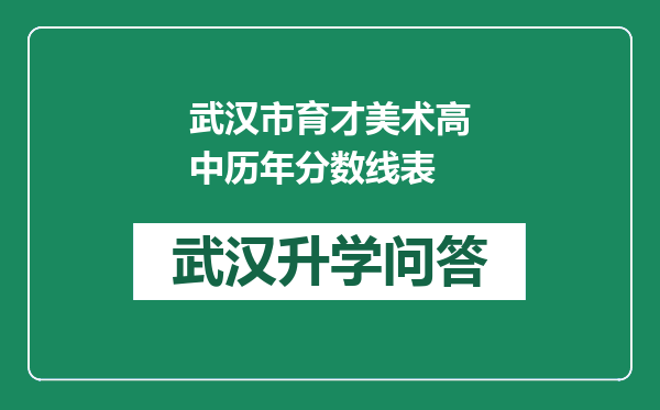 武汉市育才美术高中历年分数线表