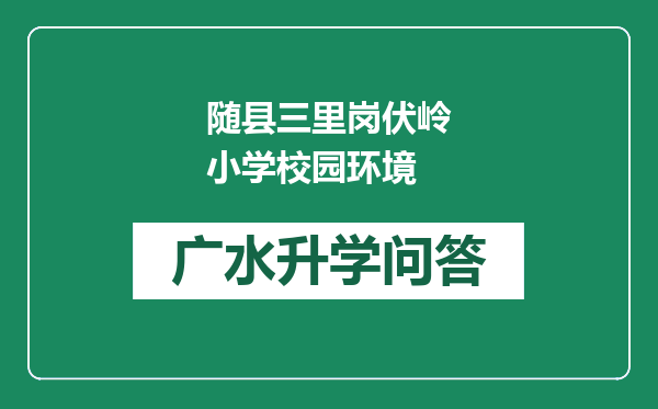 随县三里岗伏岭小学校园环境