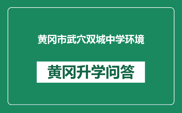 黄冈市武穴双城中学环境