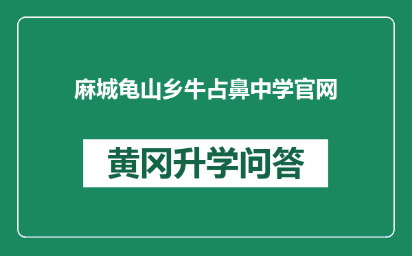 麻城龟山乡牛占鼻中学官网