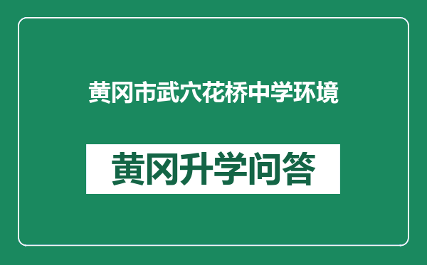 黄冈市武穴花桥中学环境