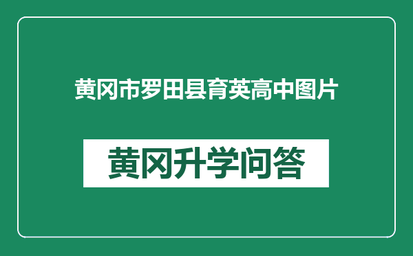 黄冈市罗田县育英高中图片