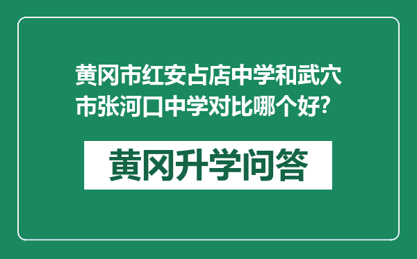 黄冈市红安占店中学和武穴市张河口中学对比哪个好？