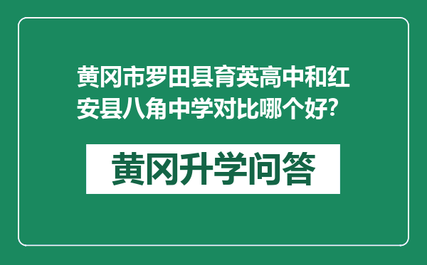 黄冈市罗田县育英高中和红安县八角中学对比哪个好？