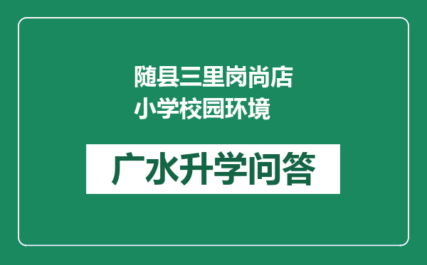 随县三里岗尚店小学校园环境