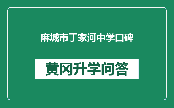 麻城市丁家河中学口碑