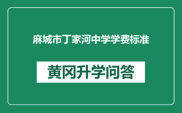 麻城市丁家河中学学费标准