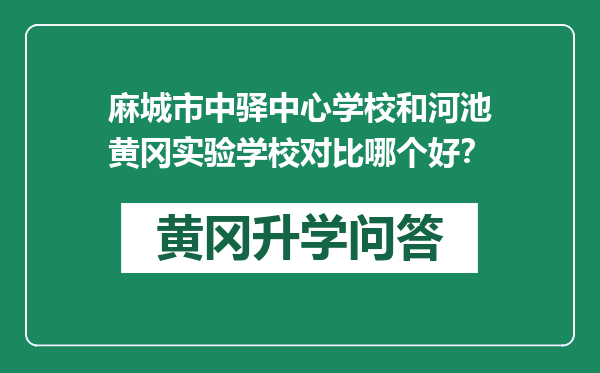 麻城市中驿中心学校和河池黄冈实验学校对比哪个好？