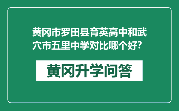 黄冈市罗田县育英高中和武穴市五里中学对比哪个好？