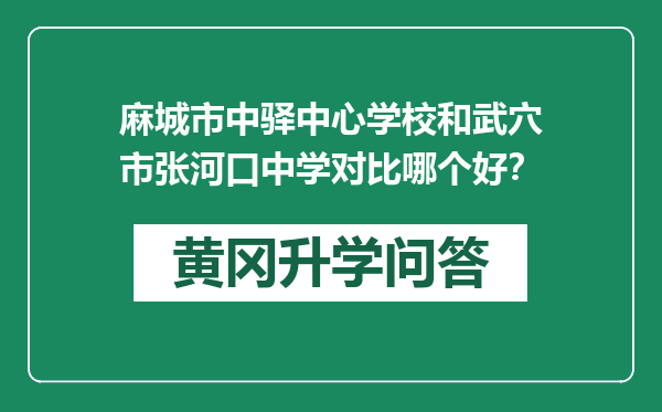 麻城市中驿中心学校和武穴市张河口中学对比哪个好？