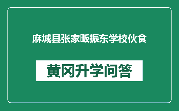 麻城县张家畈振东学校伙食