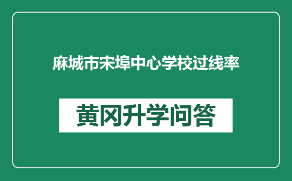 麻城市宋埠中心学校过线率