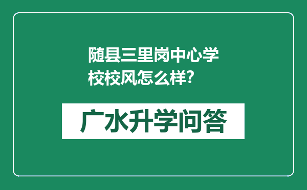 随县三里岗中心学校校风怎么样？