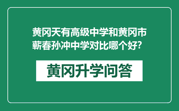 黄冈天有高级中学和黄冈市蕲春孙冲中学对比哪个好？