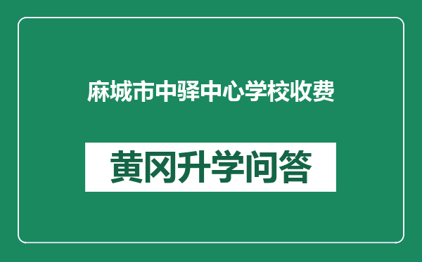 麻城市中驿中心学校收费