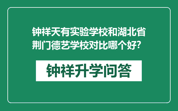 钟祥天有实验学校和湖北省荆门德艺学校对比哪个好？