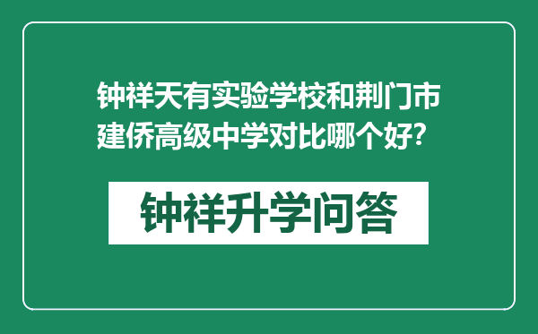 钟祥天有实验学校和荆门市建侨高级中学对比哪个好？