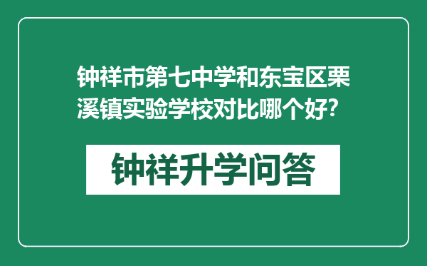 钟祥市第七中学和东宝区栗溪镇实验学校对比哪个好？