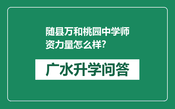 随县万和桃园中学师资力量怎么样？