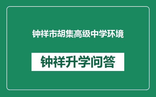 钟祥市胡集高级中学环境