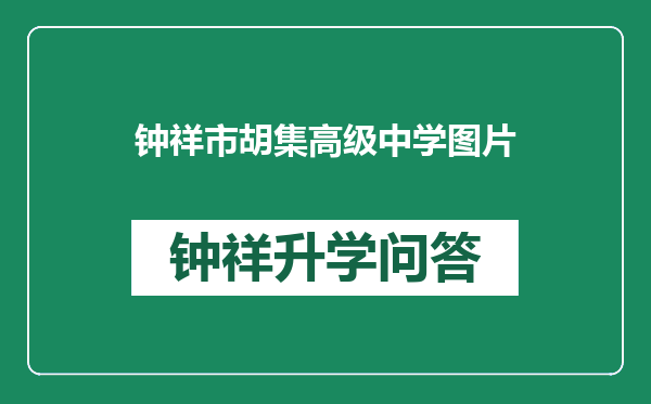 钟祥市胡集高级中学图片