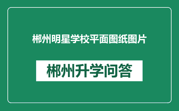 郴州明星学校平面图纸图片