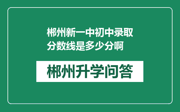 郴州新一中初中录取分数线是多少分啊