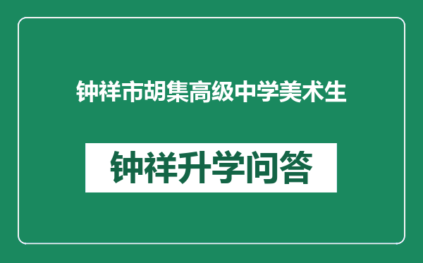 钟祥市胡集高级中学美术生