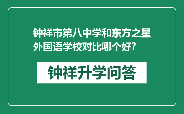 钟祥市第八中学和东方之星外国语学校对比哪个好？