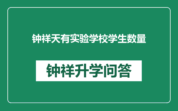 钟祥天有实验学校学生数量