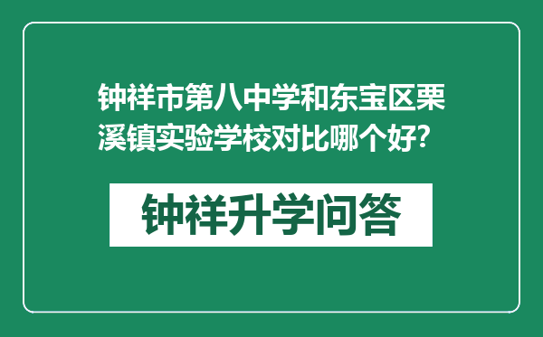 钟祥市第八中学和东宝区栗溪镇实验学校对比哪个好？