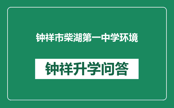 钟祥市柴湖第一中学环境