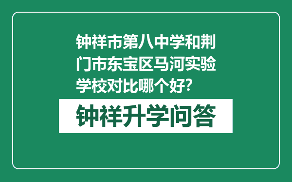 钟祥市第八中学和荆门市东宝区马河实验学校对比哪个好？