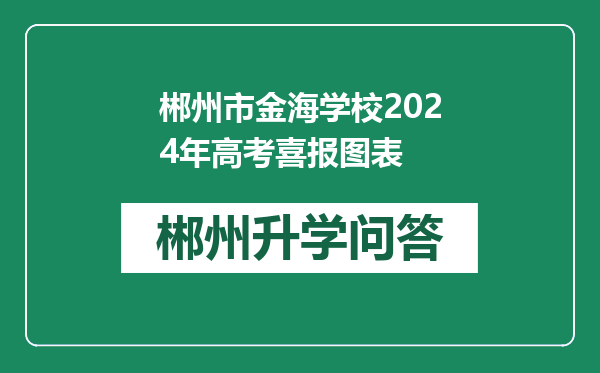 郴州市金海学校2024年高考喜报图表